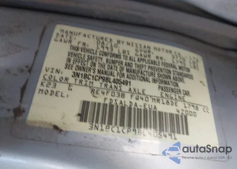 2011 Nissan Versa 1.8S z USA, uszkodzony, nr VIN 3N1BC1CP9BL405491